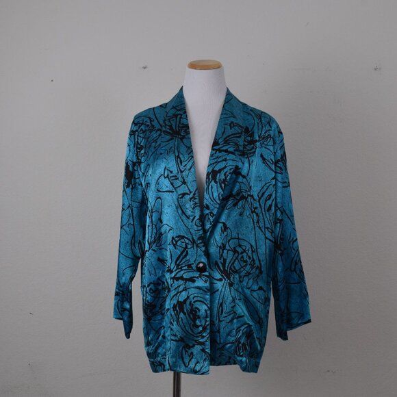 Vintage 90s Abstract Acetate‎ Blazer | size M - Picture 3 of 10